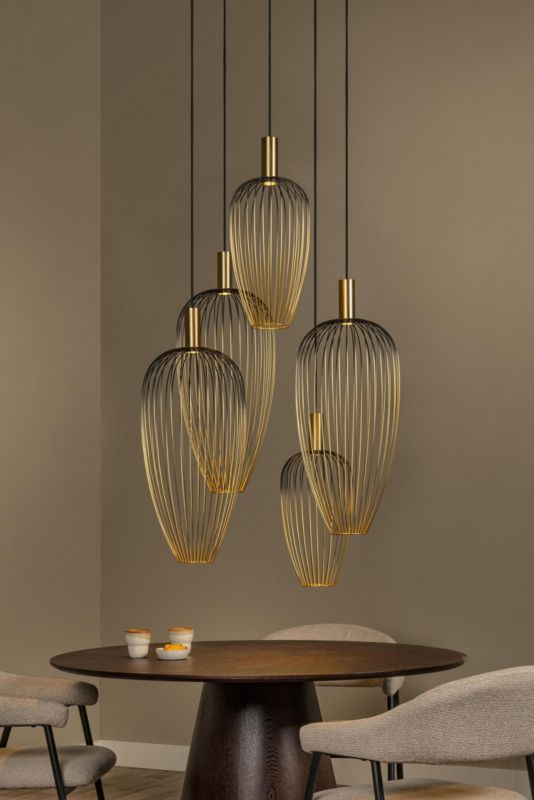 Lampa wisząca Lucide AURELIE złota 5xGU10x25W IP20 wym:150x64,5x64,5cm - 1 szt.