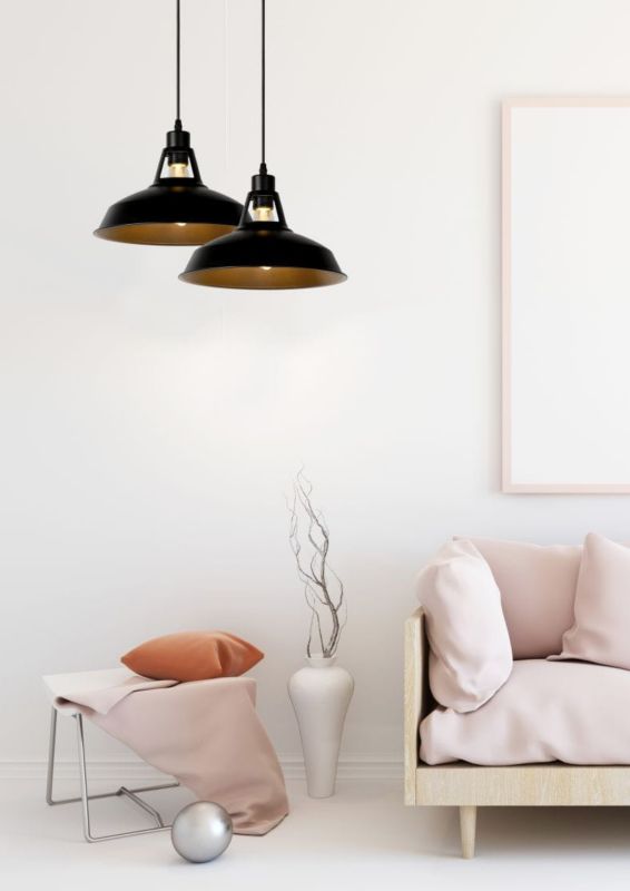 Lampa wisząca Lucide Brassy/Bis 0236 czarno-złota szerokość 31 cm 1xE27 x 60W 1 szt.