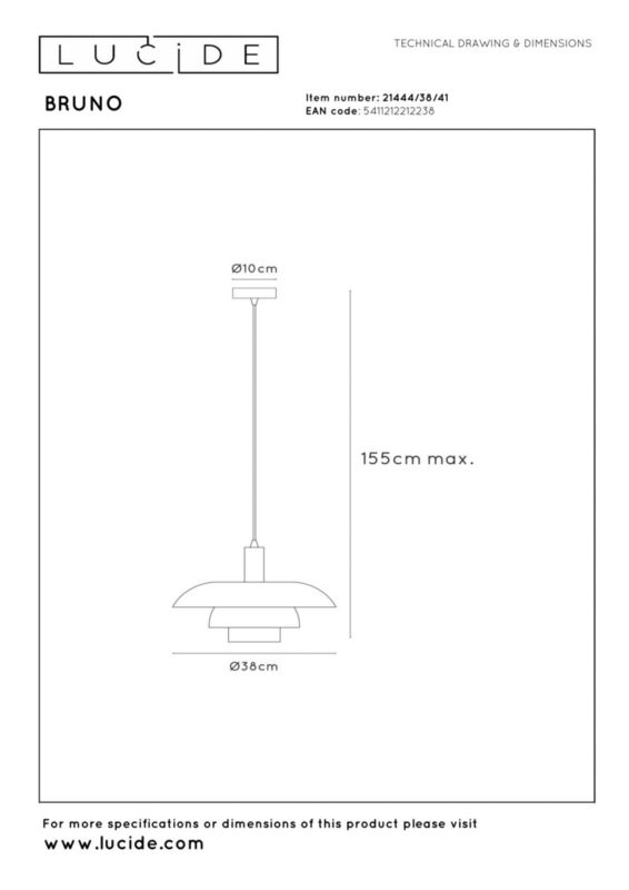 Lampa wisząca Lucide BRUNO taupe 1xE27x40W IP20 wym:50x38x38cm - 1 szt.