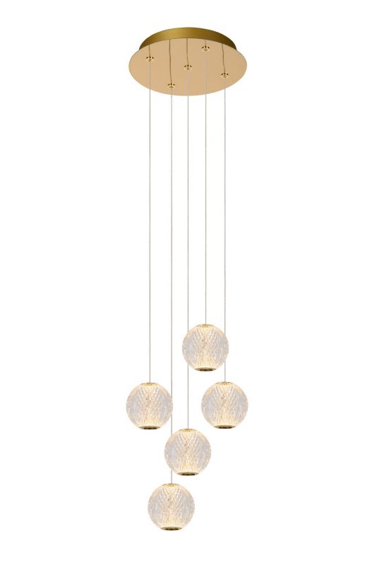 Lampa wisząca Lucide Cintra złoto-odcienie złota kryształowa wbudowany LED 21W 1 szt.