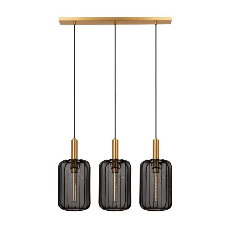 Lampa wisząca Lucide CORINA czarno-złota 3xE27x40W IP20 wym:185x90x22cm - 1 szt.
