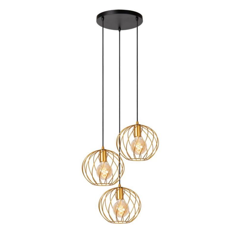 Lampa wisząca Lucide DANZA mosiężno-złota 3xE27x40W IP20 wym:155x50x50cm - 1 szt.