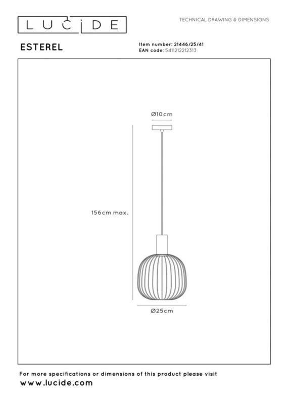 Lampa wisząca Lucide ESTEREL taupe 1xGU10x25W IP20 wym:70x25x25cm - 1 szt.