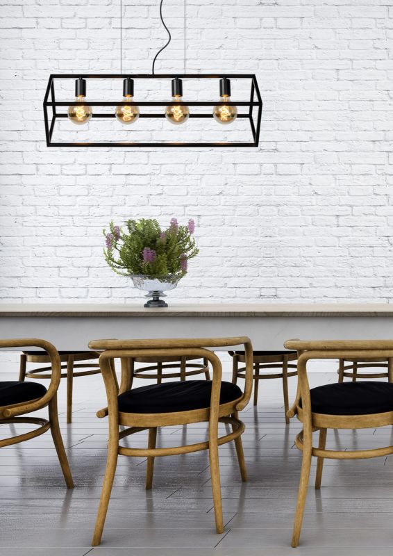 Lampa wisząca Lucide Fabian 0803 czarna minimalistyczna 4xE27 x 40W 1 szt.