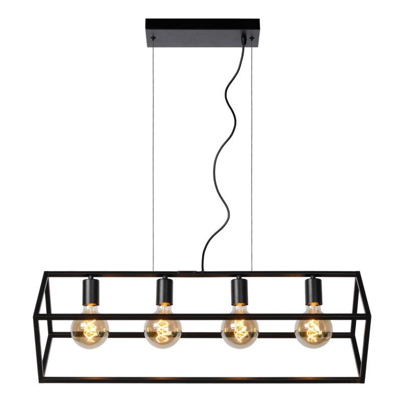 Lampa wisząca Lucide Fabian 0803 czarna minimalistyczna 4xE27 x 40W 1 szt.