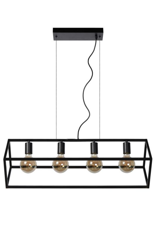 Lampa wisząca Lucide Fabian 0803 czarna minimalistyczna 4xE27 x 40W 1 szt.