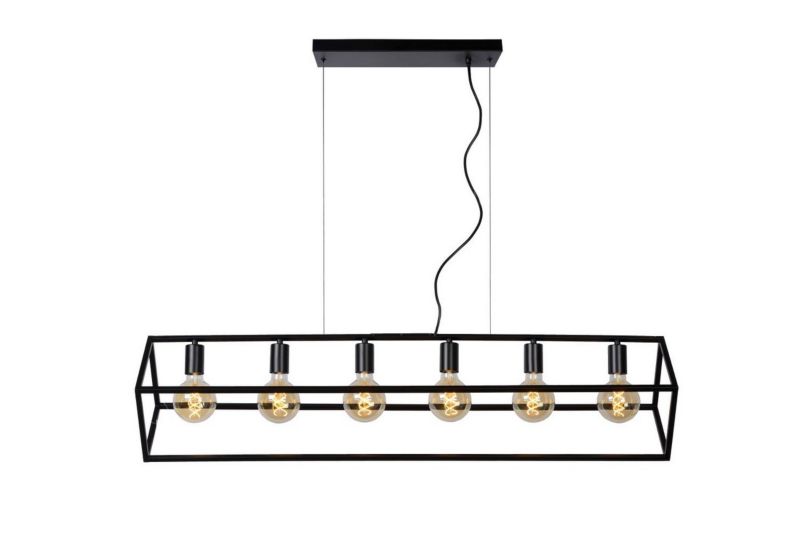 Lampa wisząca Lucide Fabian 0810 czarna nad stół 6xE27 x 40W 1 szt.
