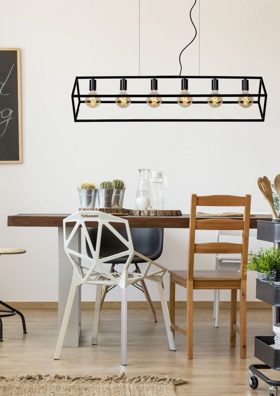 Lampa wisząca Lucide Fabian 0810 czarna nad stół 6xE27 x 40W 1 szt.
