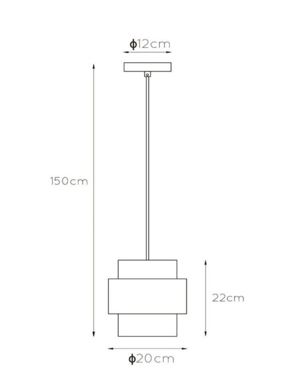 Lampa wisząca Lucide FIRMIN mosiężno-złota-biała 1xE27x40W IP20 wym:150x20x20cm - 1 szt.