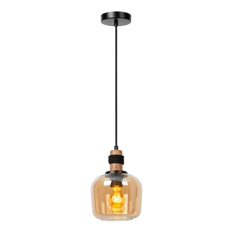Lampa wisząca Lucide ILONA czarno-miodowy 1xE27x40W IP20 wym:161x18x18cm - 1 szt.