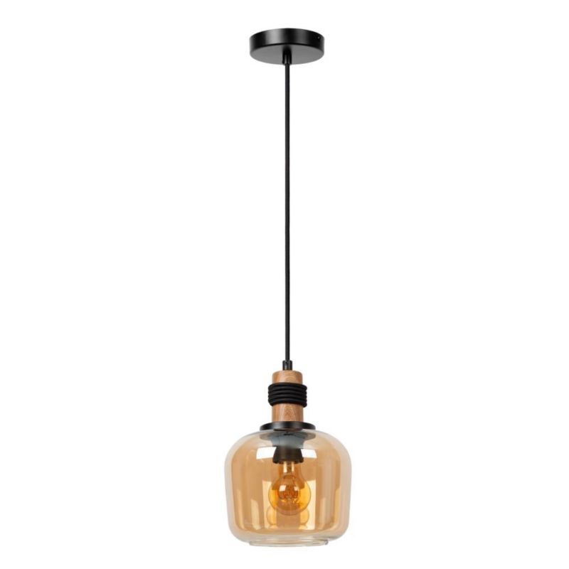 Lampa wisząca Lucide ILONA czarno-miodowy 1xE27x40W IP20 wym:161x18x18cm - 1 szt.