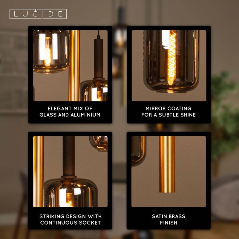 Lampa wisząca Lucide JOANET czarna 4xE27+GU10x40W IP20 wym:150x65x65cm - 1 szt.