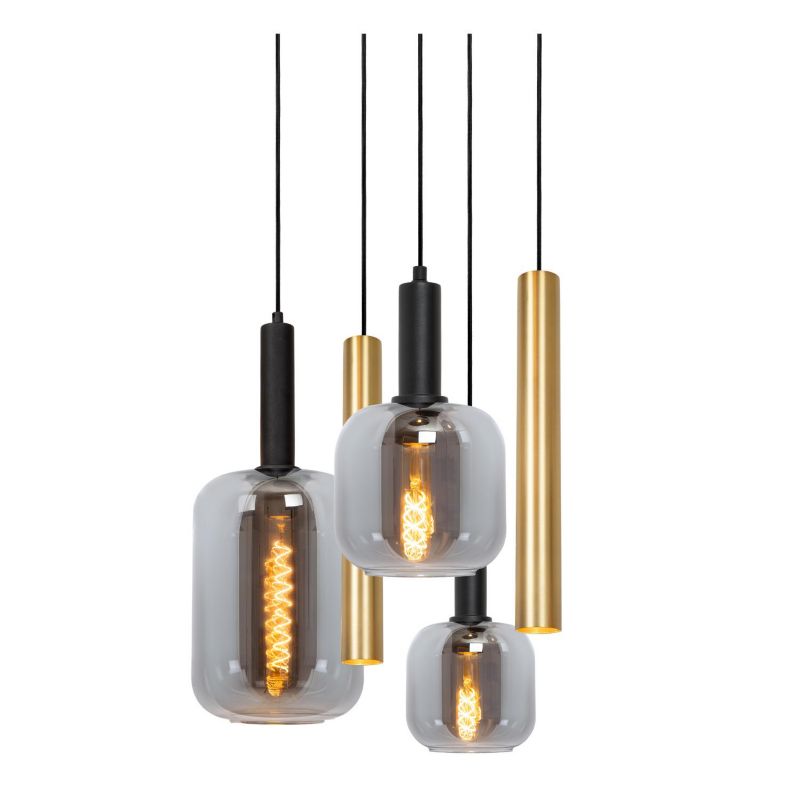 Lampa wisząca Lucide JOANET czarna 4xE27+GU10x40W IP20 wym:150x65x65cm - 1 szt.