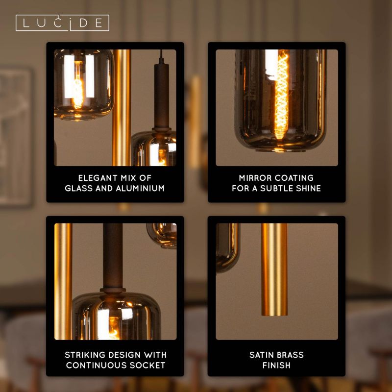 Lampa wisząca Lucide JOANET czarna 6xE27+GU10x40W IP20 wym:150x130x35cm - 1 szt.