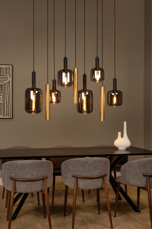 Lampa wisząca Lucide JOANET czarna 6xE27+GU10x40W IP20 wym:150x130x35cm - 1 szt.