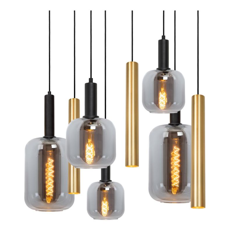 Lampa wisząca Lucide JOANET czarna 6xE27+GU10x40W IP20 wym:150x130x35cm - 1 szt.