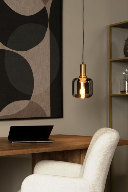 Lampa wisząca Lucide JOANET mosiężno-złota-szara 1xE27x40W IP20 wym:162x16x16cm - 1 szt.