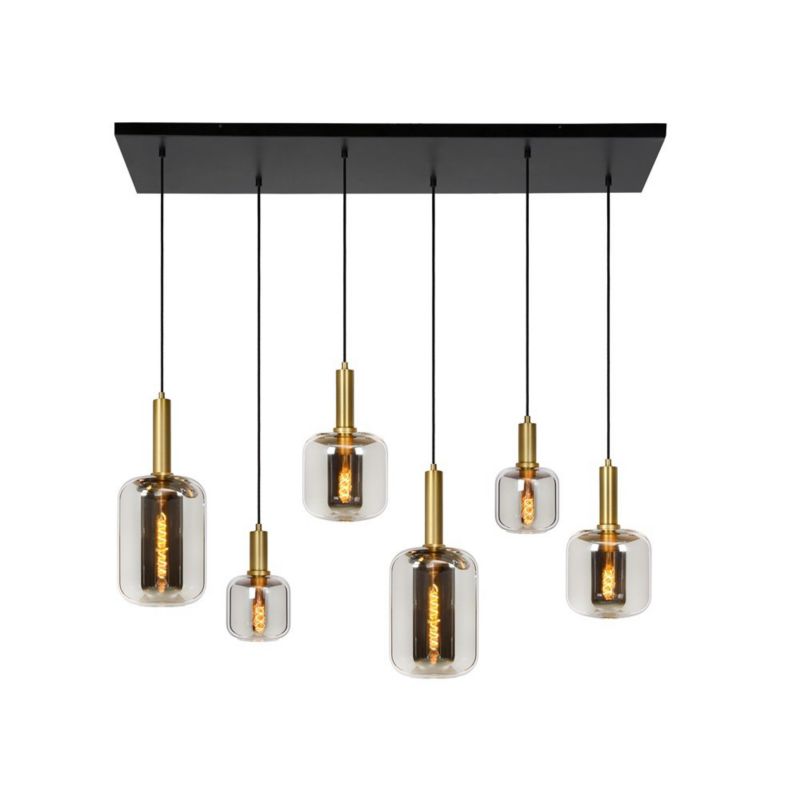 Lampa wisząca Lucide JOANET złoto-odcienie złota-czarna 6xE27x40W IP20 wym:218x130x41,5cm - 1 szt.