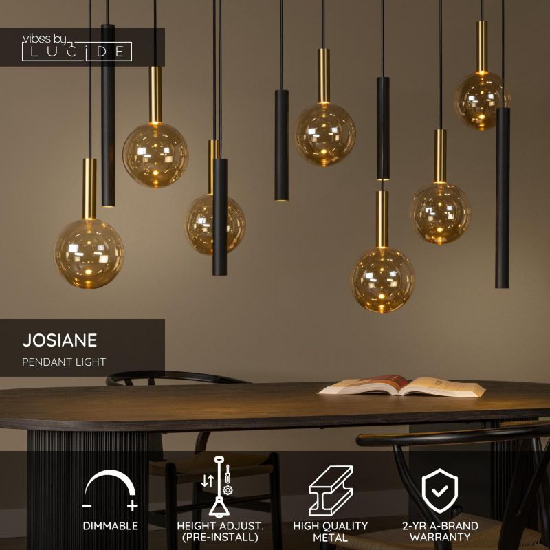 Lampa wisząca Lucide JOSIANE czarno-złota 12xG9+GU10x40W IP20 wym:200x143x3,5cm - 1 szt.