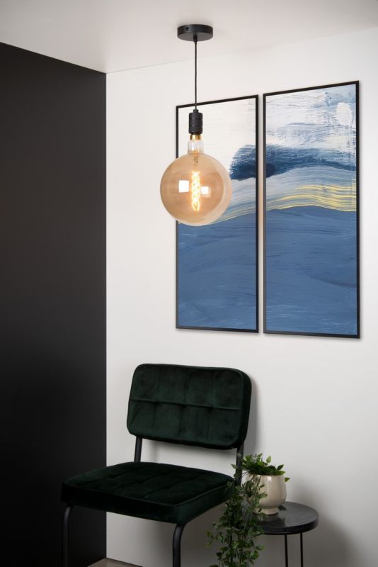 Lampa wisząca Lucide Jova czarna punktowa industrialna loft 1xE27 x 60W 1 szt.