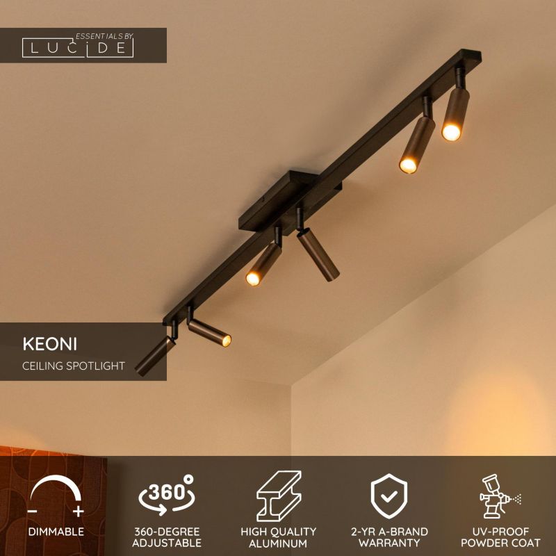 Lampa wisząca Lucide KEONI kawowo-czarna 6xG9x3.8W IP20 wym:15,7x118,4x10cm - 1 szt.
