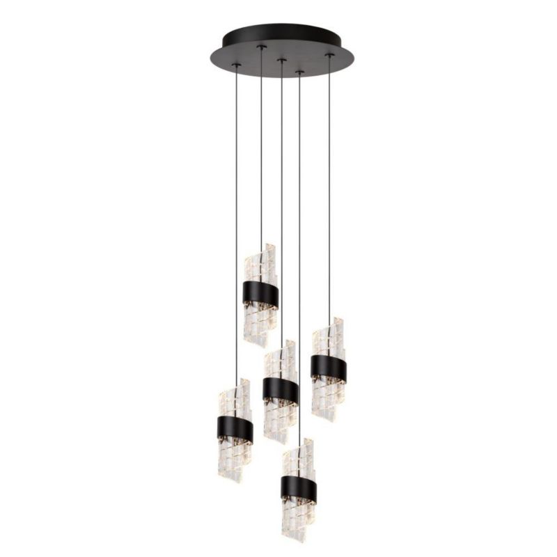Lampa wisząca Lucide KLIGANDE czarna LED 7W biały ciepły 2700K 720lm IP20 wym:150x30x30cm - 1 szt.