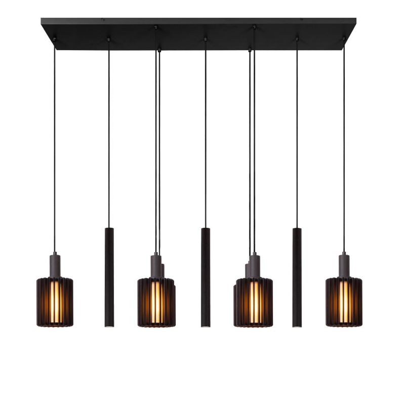 Lampa wisząca Lucide LAMBRES czarna 6xE27+GU10x40W IP20 wym:50x140x35cm - 1 szt.