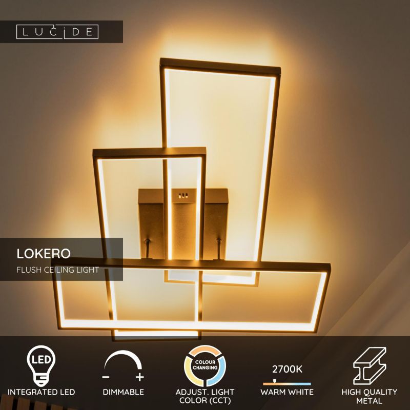 Lampa wisząca Lucide LOKERO czarna LED 60W 2700-4000K 2000lm IP20 - 1 szt.