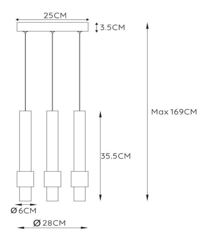 Lampa wisząca Lucide MARGARY czarna LED 4,3W biały ciepły 2700K 433lm IP20 wym:169x28x28cm - 1 szt.