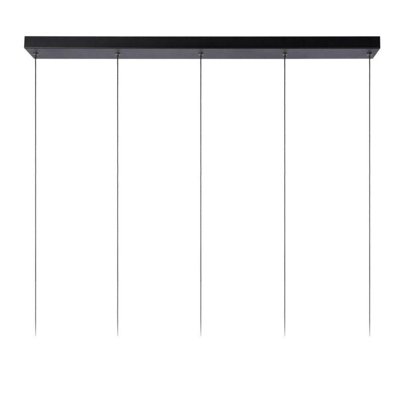 Lampa wisząca Lucide Margary czarna tuby wbudowany LED 22W 1 szt.