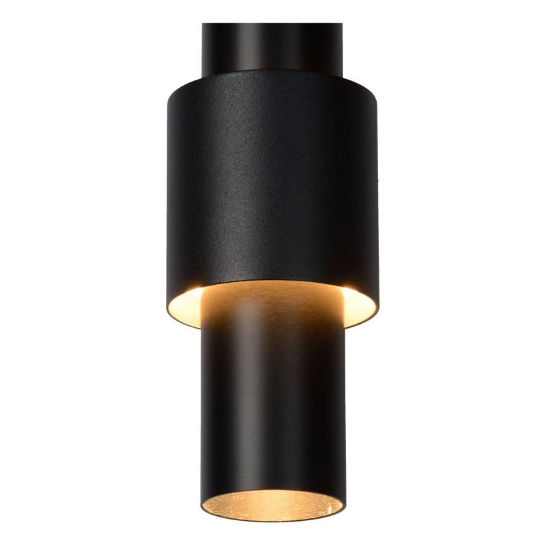 Lampa wisząca Lucide Margary czarna tuby wbudowany LED 22W 1 szt.