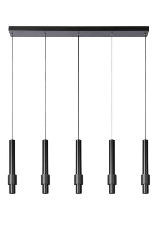 Lampa wisząca Lucide Margary czarna tuby wbudowany LED 22W 1 szt.