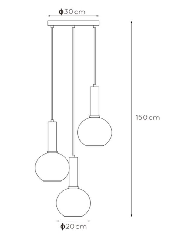 Lampa wisząca Lucide MARIUS czarna 3xE27x40W IP20 wym:150x48,5x48,5cm - 1 szt.
