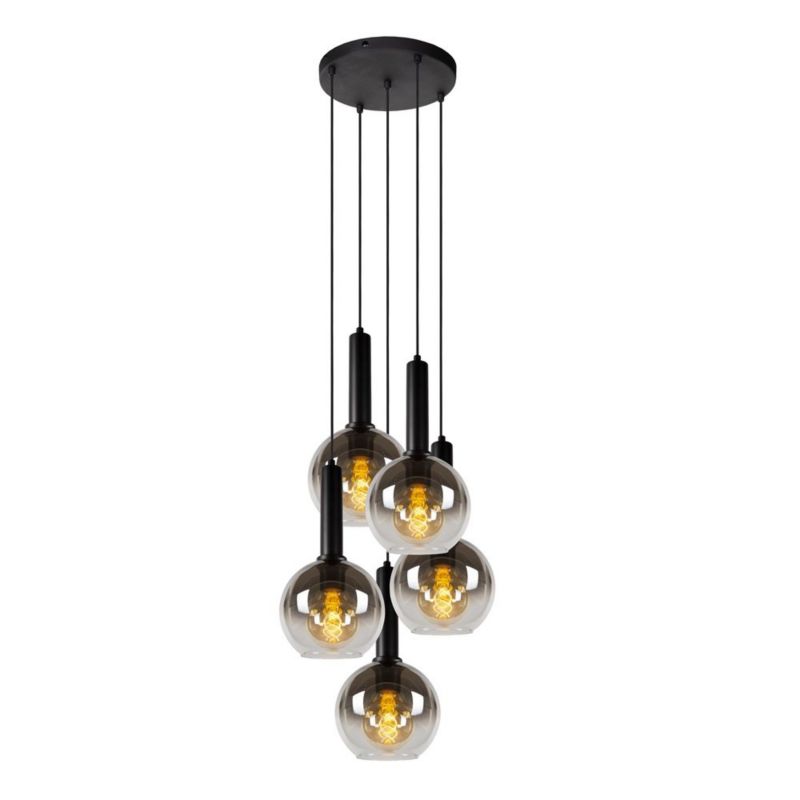Lampa wisząca Lucide MARIUS czarna 5xE27x40W IP20 wym:150x55x55cm - 1 szt.