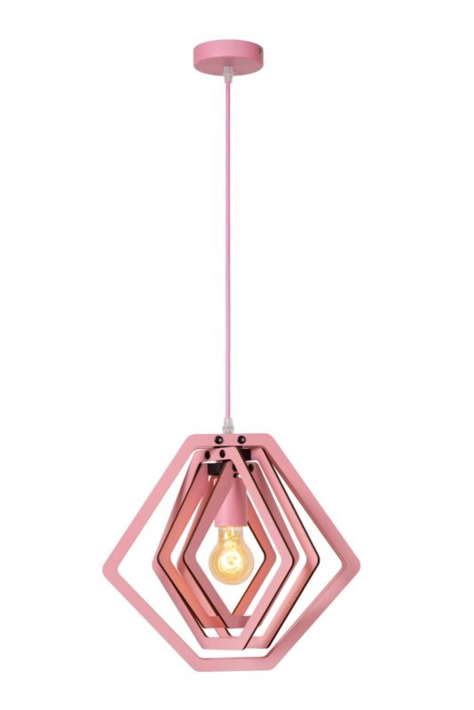 Lampa wisząca Lucide MAURO różowa 1xE27x40W IP20 wym:100x33,5x33,5cm - 1 szt.