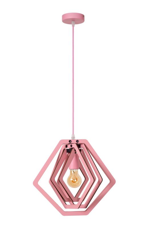 Lampa wisząca Lucide MAURO różowa 1xE27x40W IP20 wym:100x33,5x33,5cm - 1 szt.