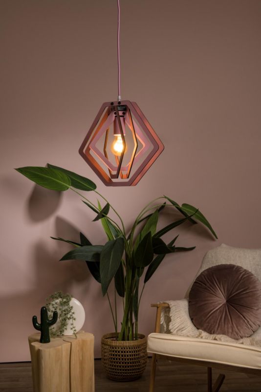 Lampa wisząca Lucide MAURO różowa 1xE27x40W IP20 wym:100x33,5x33,5cm - 1 szt.