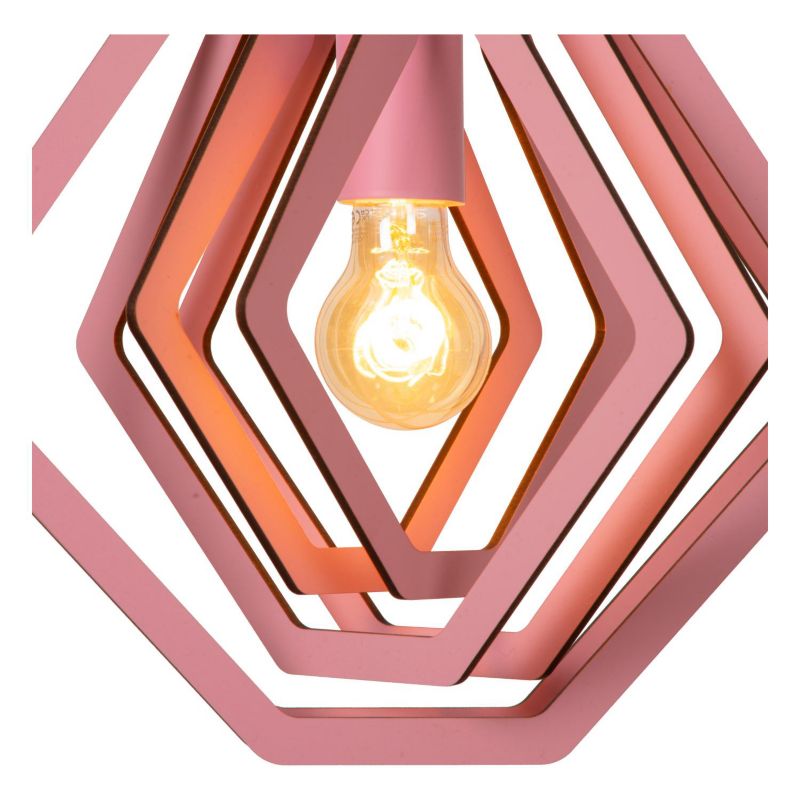 Lampa wisząca Lucide MAURO różowa 1xE27x40W IP20 wym:100x33,5x33,5cm - 1 szt.