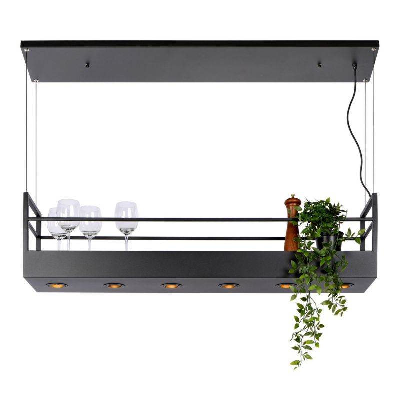 Lampa wisząca Lucide Miravelle czarna do kuchni 6xGU10 x 40W 1 szt.