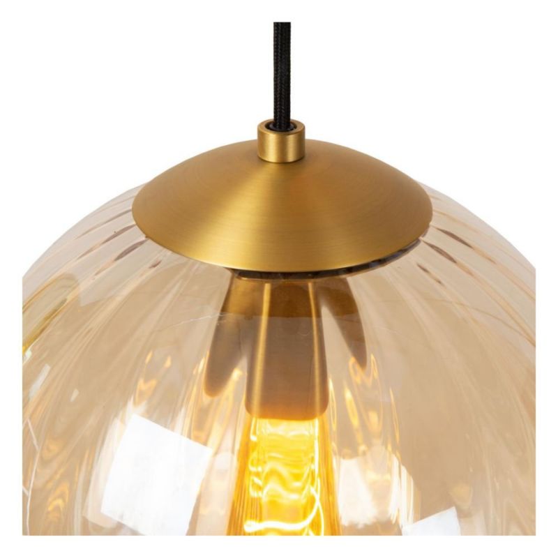 Lampa wisząca Lucide MONSARAZ zielono-bursztynowy-czarna 3xE27x40W IP20 wym:150x55x55cm - 1 szt.