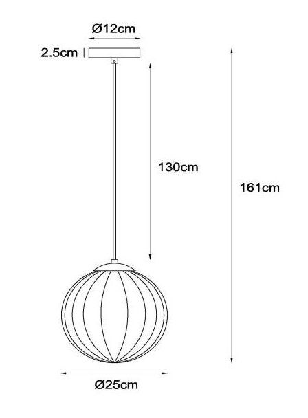 Lampa wisząca Lucide MONSARAZ zielono-czarna 1xE27x40W IP20 wym:161x25x25cm - 1 szt.