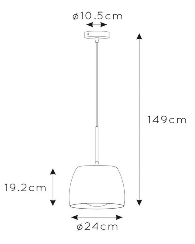 Lampa wisząca Lucide NOLAN czarna 1xE27x40W IP20 wym:166,2x24x24cm - 1 szt.