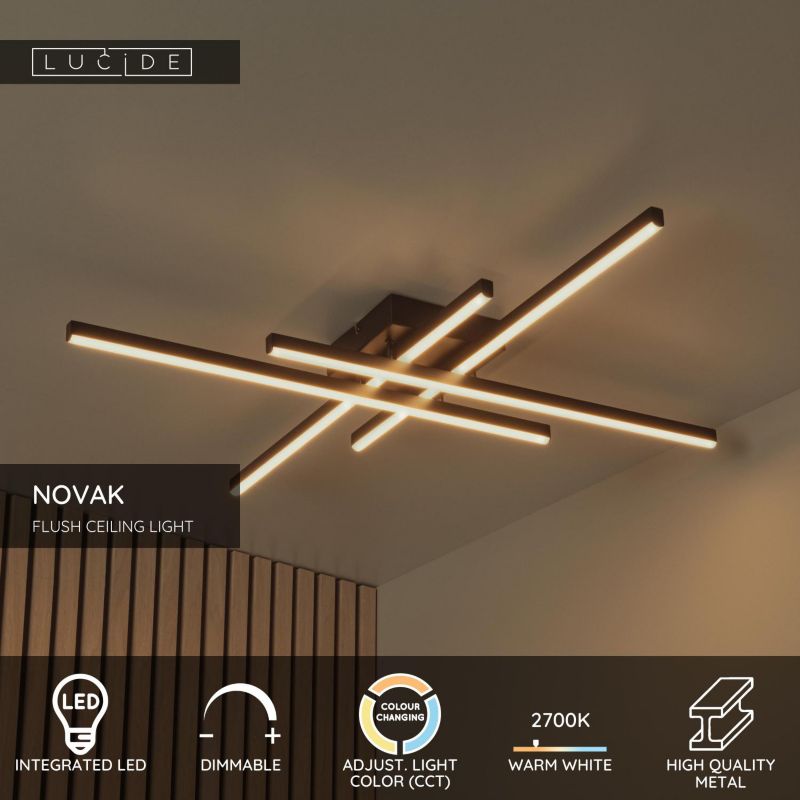 Lampa wisząca Lucide NOVAK czarna LED 42W 2700-4000K 1500lm IP20 - 1 szt.