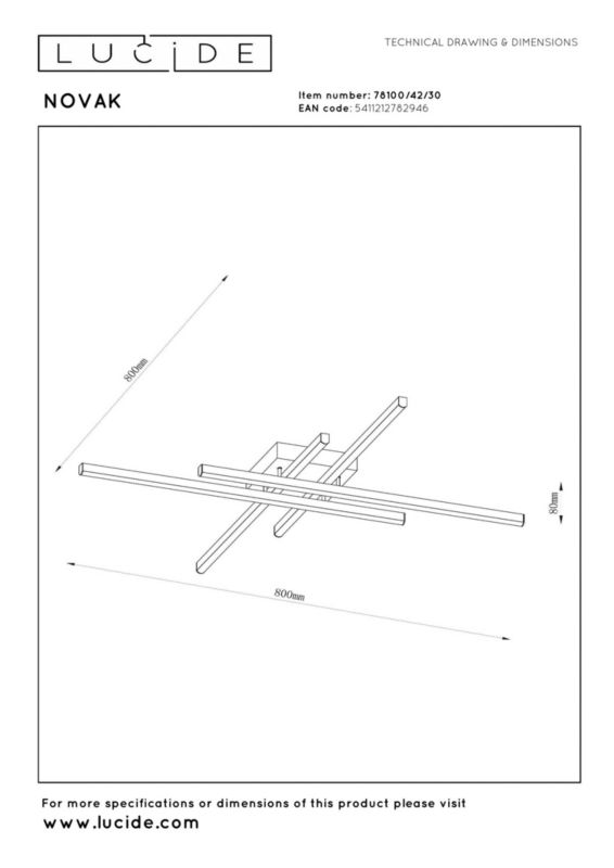 Lampa wisząca Lucide NOVAK czarna LED 42W 2700-4000K 1500lm IP20 - 1 szt.