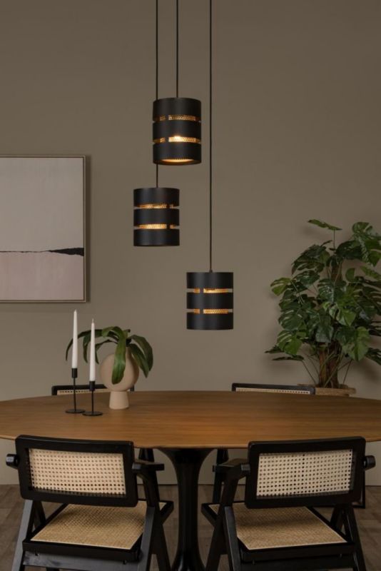 Lampa wisząca Lucide ROSAS czarna 3xE27x40W IP20 wym:165x43x43cm - 1 szt.