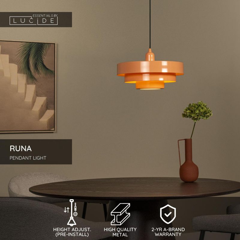 Lampa wisząca Lucide RUNA różowa 1xE27x40W IP20 wym:50x35x35cm - 1 szt.
