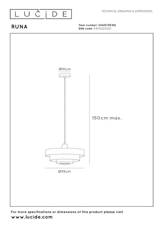 Lampa wisząca Lucide RUNA różowa 1xE27x40W IP20 wym:50x35x35cm - 1 szt.