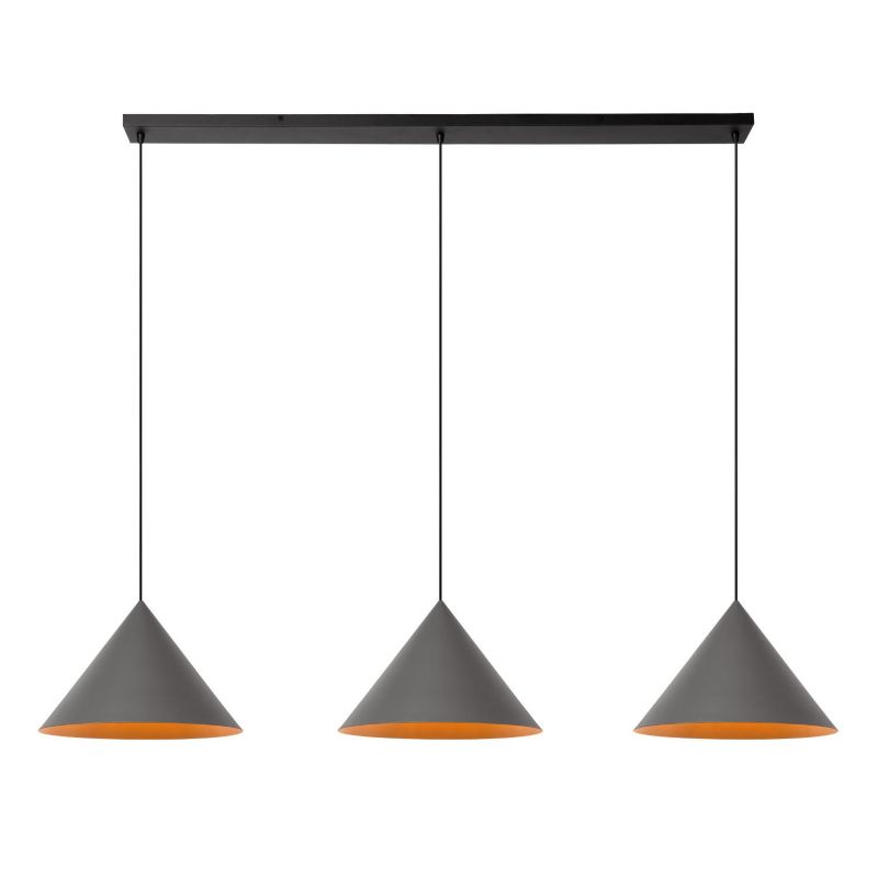 Lampa wisząca Lucide SPITZE szaro-czarna 3xE27x40W IP20 wym:160x164x40cm - 1 szt.