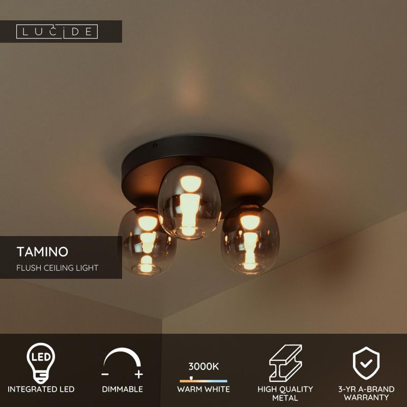 Lampa wisząca Lucide TAMINO czarna-dymiona LED 16.8W 3000K 500lm IP20 - 1 szt.