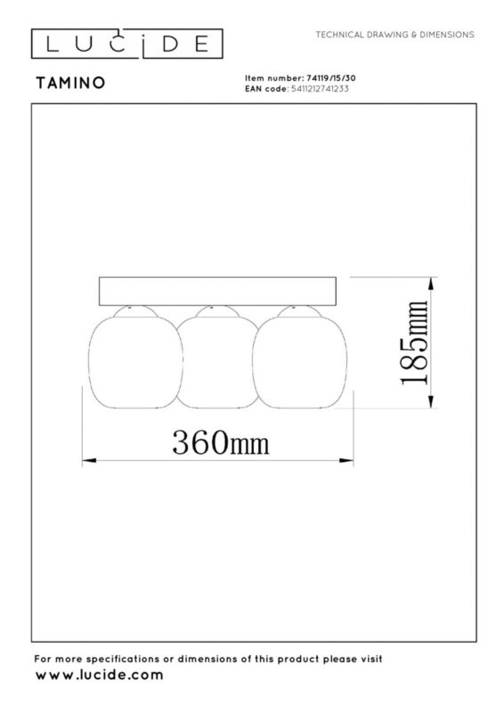Lampa wisząca Lucide TAMINO czarna-dymiona LED 16.8W 3000K 500lm IP20 - 1 szt.